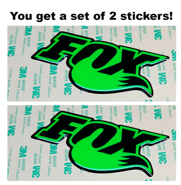 FOX 3D EMBLEM DECAL STICKER for for snowmobiles, ATVs and UTVs