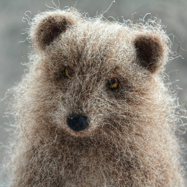Needle felted bear/Realistic animal/Needle felted animal/Bear figure/Brown bear