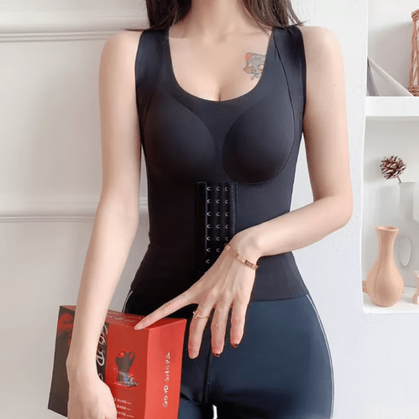 Breathable Waist Trainer Bra Shapewear | 4-In-1 Waist Buttoned Bra | Adjustable Waist Trainer with Bra