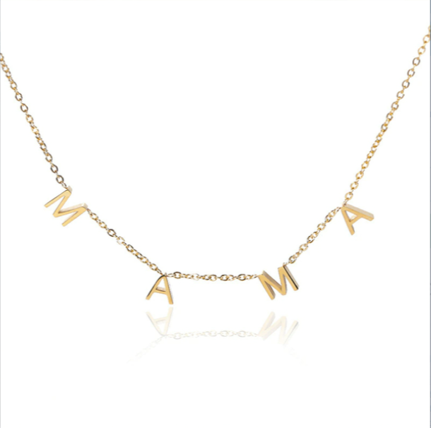 MAMA Pave Letter Necklace