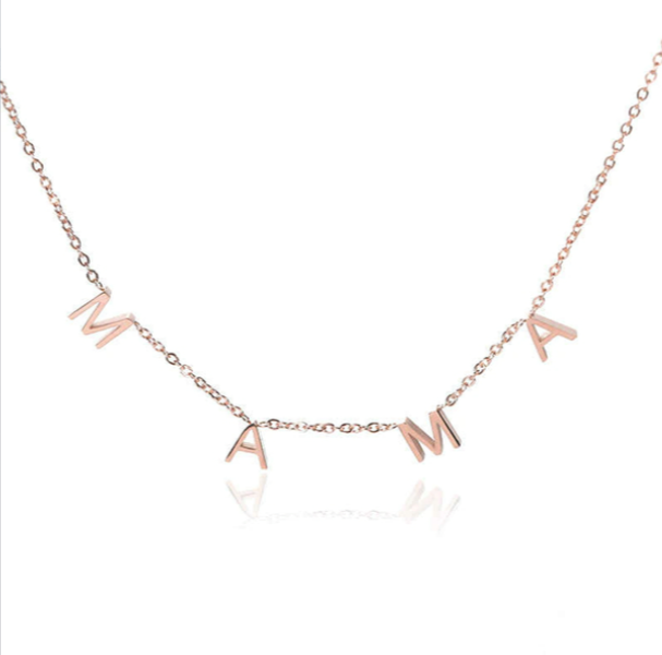 MAMA Pave Letter Necklace