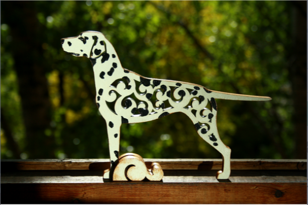 Figurine Dalmatian, dog statuette made of wood (MDF), statue hand-painted