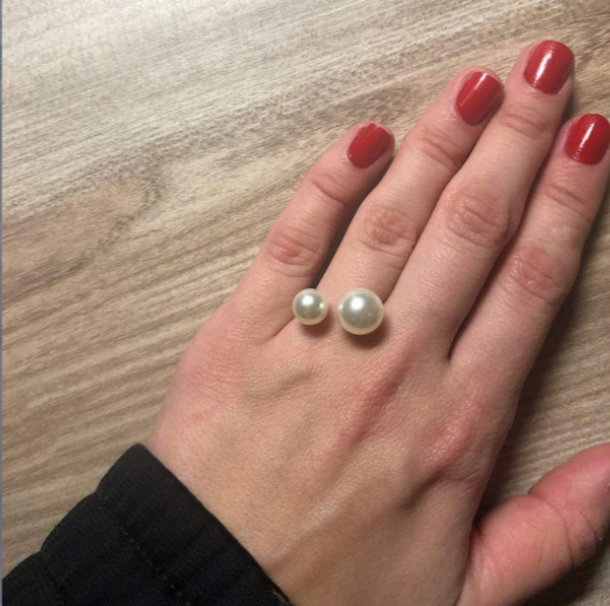 Double Pearl Ring for Women