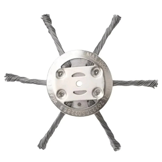 Universal Steel Wire Weed Trimmer Head – Heavy-Duty Stainless Brush Attachment for Grass, Moss & Rust Removal