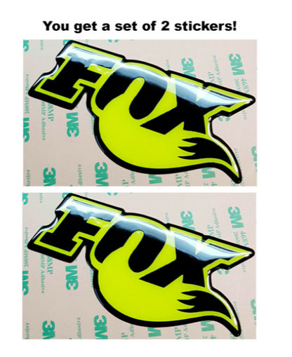 FOX 3D EMBLEM DECAL STICKER for for snowmobiles, ATVs and UTVs