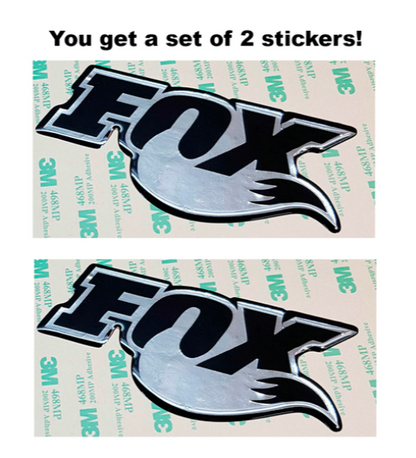 FOX 3D EMBLEM DECAL STICKER for for snowmobiles, ATVs and UTVs