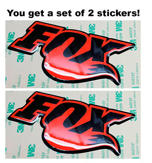 FOX 3D EMBLEM DECAL STICKER for for snowmobiles, ATVs and UTVs