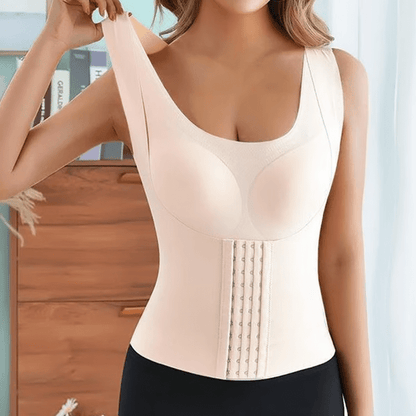 Breathable Waist Trainer Bra Shapewear | 4-In-1 Waist Buttoned Bra | Adjustable Waist Trainer with Bra