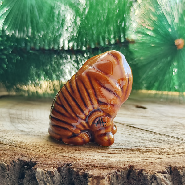 figurine Shar Pei puppy ceramics handmade, statuette porcelain