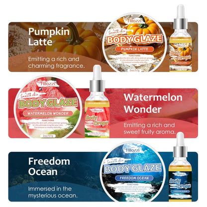 Strawberry Glow Body Glaze & Oil – Hydrating Body Lotion and Massage Oil for Silky, Radiant Skin