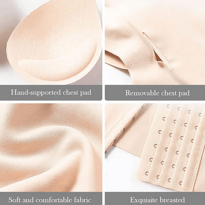 Breathable Waist Trainer Bra Shapewear | 4-In-1 Waist Buttoned Bra | Adjustable Waist Trainer with Bra