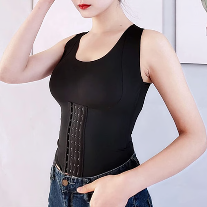Skin-Friendly Buttoned Waist Trainer Bra for Effortless Body Sculpting, Ultimate Support, & Posture-Correction