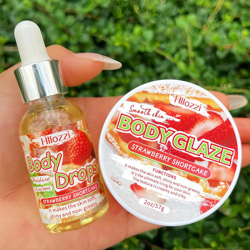 Strawberry Glow Body Glaze & Oil – Hydrating Body Lotion and Massage Oil for Silky, Radiant Skin