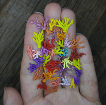Set of various miniature corals, tiny corals for diorama, resin art, display or dollhouse aquarium