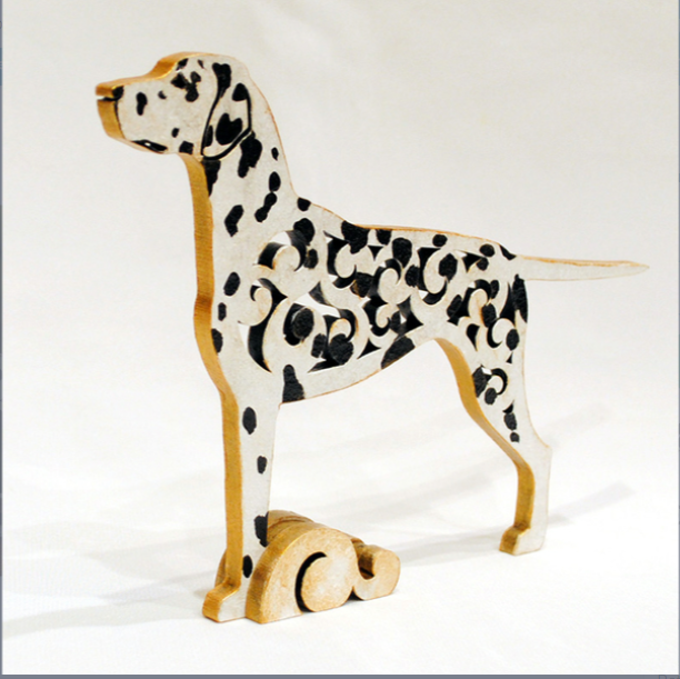Figurine Dalmatian, dog statuette made of wood (MDF), statue hand-painted