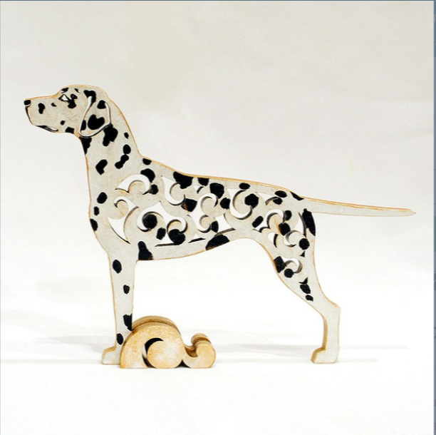 Figurine Dalmatian, dog statuette made of wood (MDF), statue hand-painted