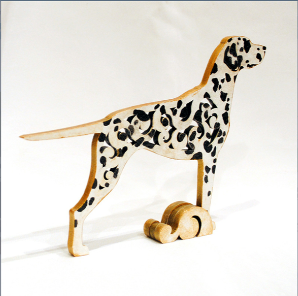 Figurine Dalmatian, dog statuette made of wood (MDF), statue hand-painted